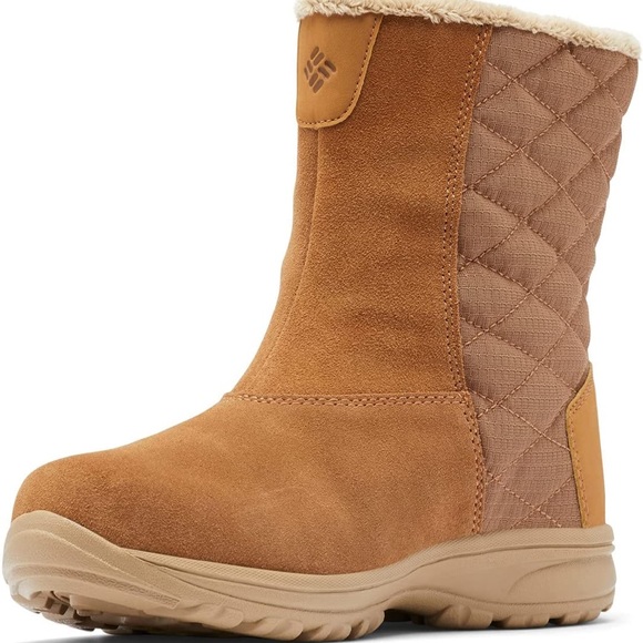 COLUMBIA ICE MAIDEN III WATERPROOF LEATHER SNOW BOOTS TAN NWT SIZE 8 - Picture 4 of 8